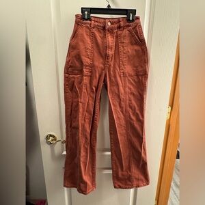 Rolla’s Heidi High Rise Straight Leg Pants Rust Carpenter Utility Jeans